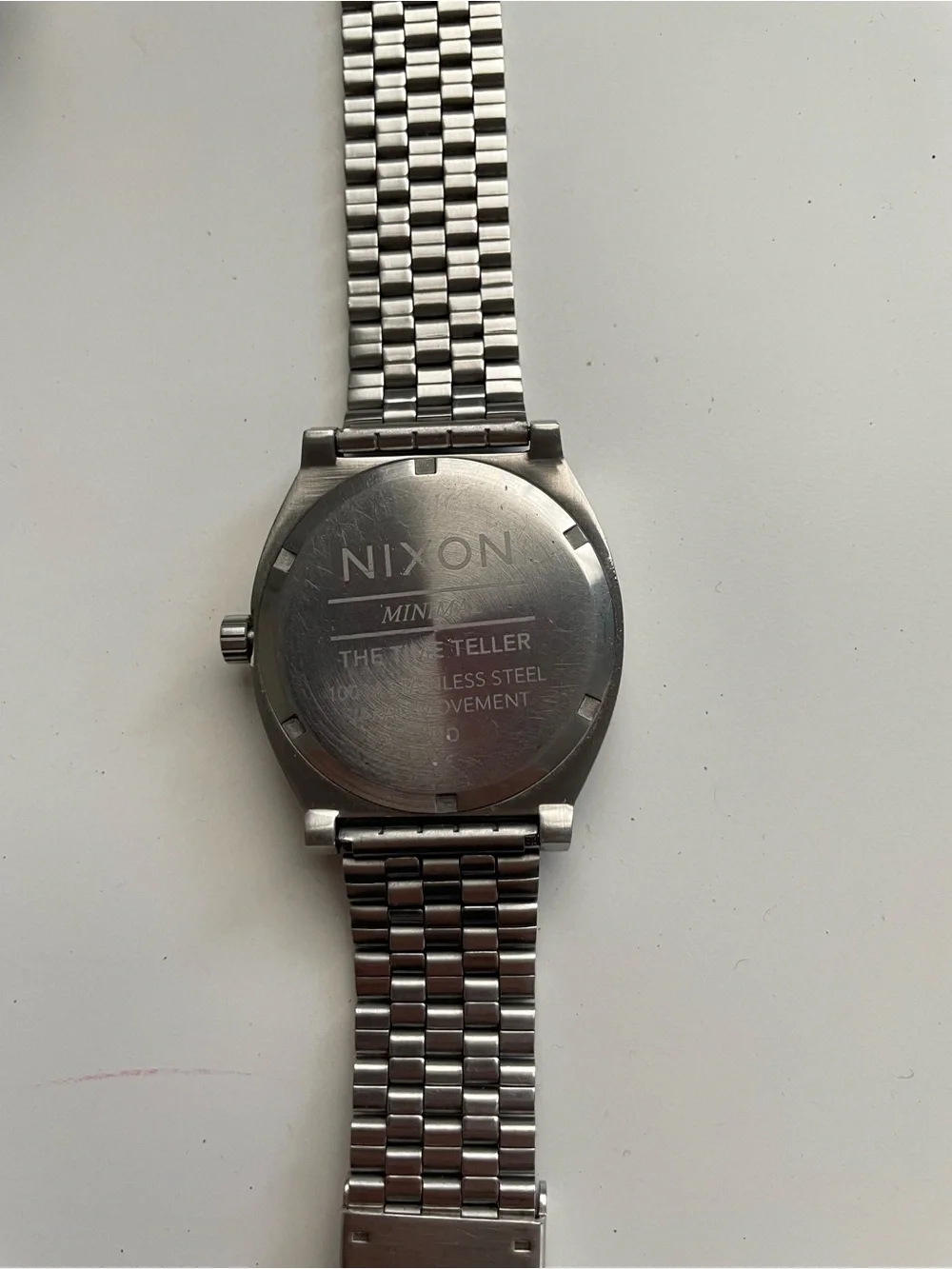 Nixon Silver Bracelet Watch with Navy Blue Dial